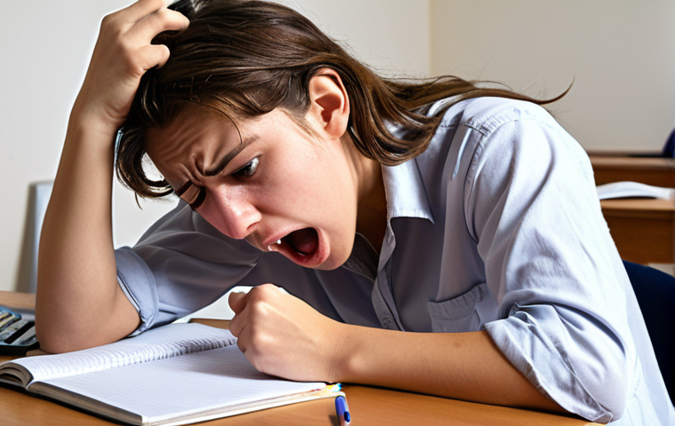 **
A stressed student taking the TOEFL Speaking test, with a timer in the background showing the limited time. The student is frantically taking notes but looks overwhelmed. Focus on conveying the pressure and anxiety of the situation.
**