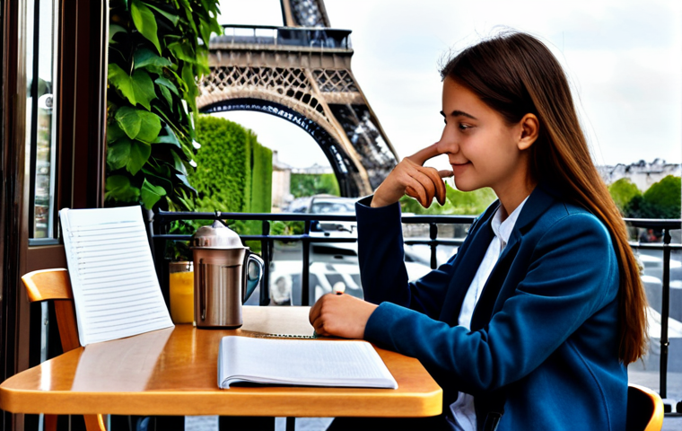 Parisian Student Studying**

"A fully clothed French student, wearing modest attire, studying at a cafe table in Paris. The Eiffel Tower is subtly visible in the background. The scene is safe for work, appropriate content, and family-friendly. Perfect anatomy, correct proportions, well-formed hands, proper finger count, natural body proportions, professional photography, high quality."

**