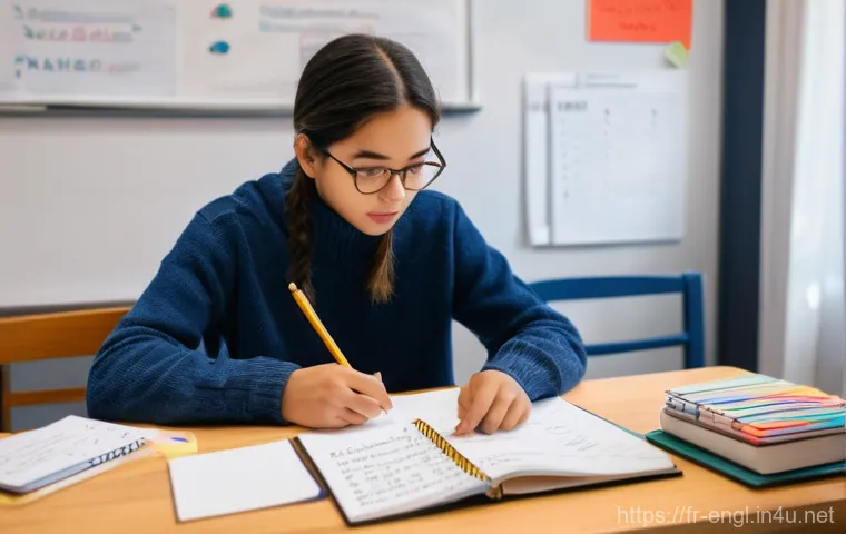 TOEFL Speaking 시간 관리 비법 - **Prompt:** A focused young adult (early 20s, gender-neutral) sits at a clean, well-lit study desk. ...