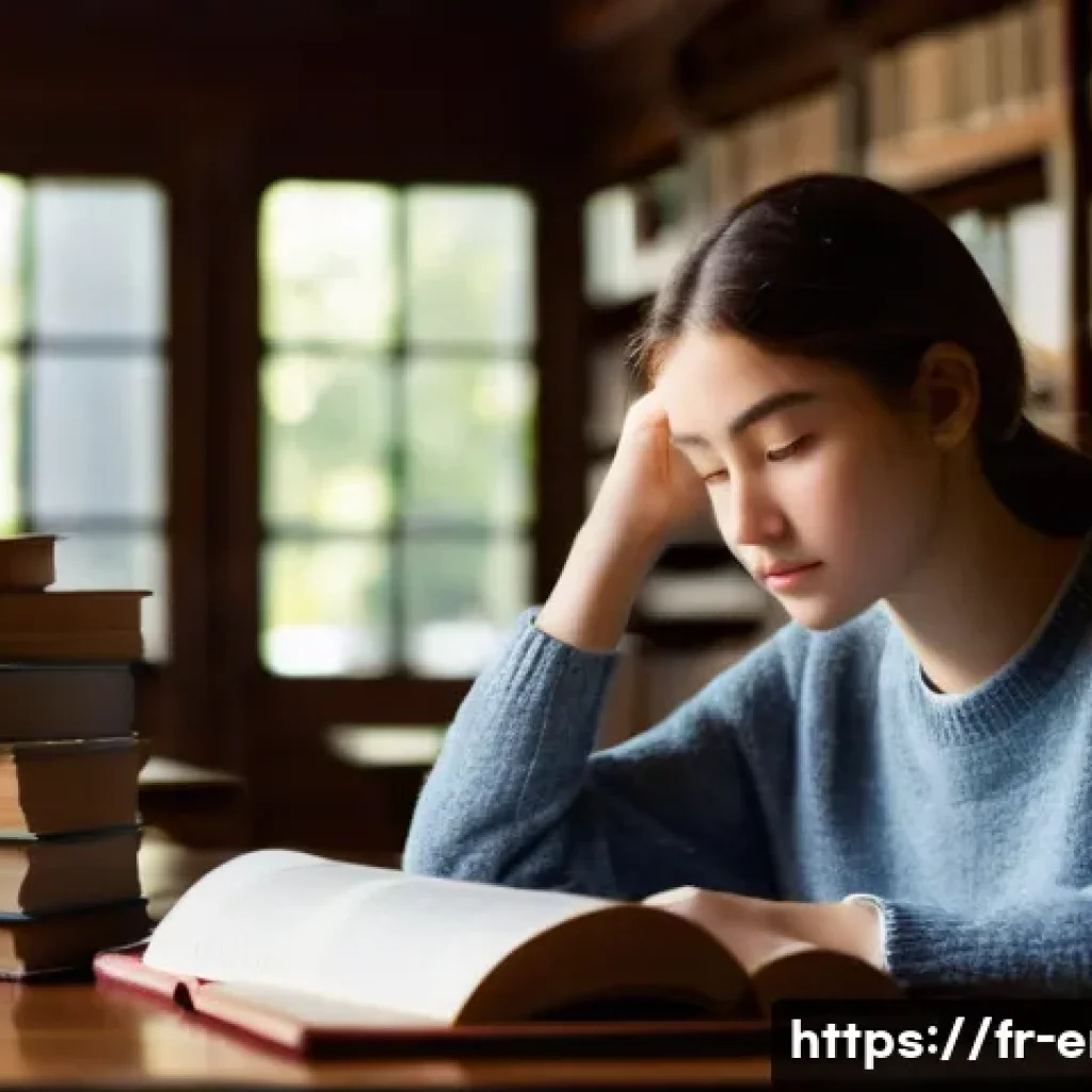 TOEFL Writing 논리 구성 방법 - **Prompt:** A young university student, approximately 20 years old, sitting at a wooden desk in a su...